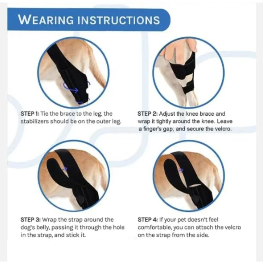 PAWFUN Dog Knee Brace for Torn ACL Adjustable Leg Support for Hip Dysplasia